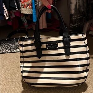 kate spade Black and White Striped Tote